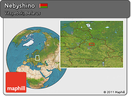 Satellite Location Map of Nebyshino