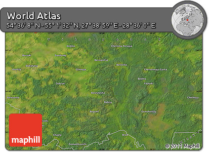 Satellite Map of the Area around 54° 48' 50" N, 28° 7' 30" E