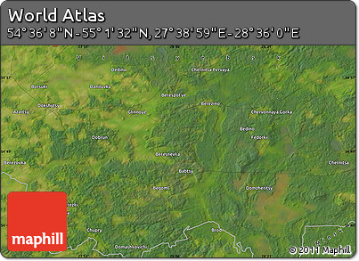 Satellite Map of the Area around 54° 48' 50" N, 28° 7' 30" E