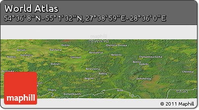 Satellite Panoramic Map of the Area around 54° 48' 50" N, 28° 7' 30" E