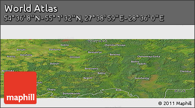 Satellite Panoramic Map of the Area around 54° 48' 50" N, 28° 7' 30" E