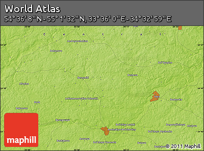 Physical Map of the Area around 54° 48' 50" N, 34° 4' 30" E