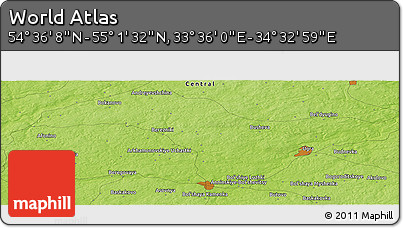 Physical Panoramic Map of the Area around 54° 48' 50" N, 34° 4' 30" E