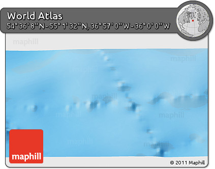 Physical 3D Map of the Area around 54° 48' 50" N, 36° 28' 30" W