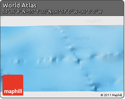 Physical 3D Map of the Area around 54° 48' 50" N, 36° 28' 30" W