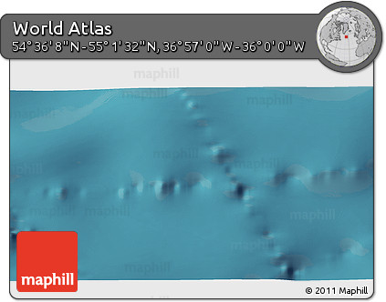 Satellite 3D Map of the Area around 54° 48' 50" N, 36° 28' 30" W