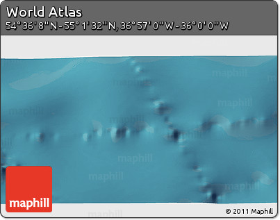 Satellite 3D Map of the Area around 54° 48' 50" N, 36° 28' 30" W