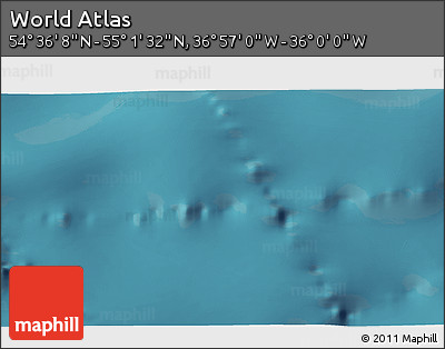 Satellite 3D Map of the Area around 54° 48' 50" N, 36° 28' 30" W