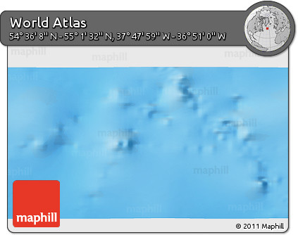 Shaded Relief 3D Map of the Area around 54° 48' 50" N, 37° 19' 30" W