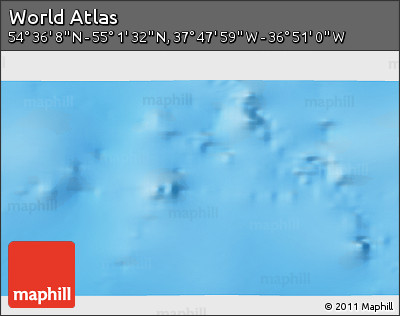 Shaded Relief 3D Map of the Area around 54° 48' 50" N, 37° 19' 30" W