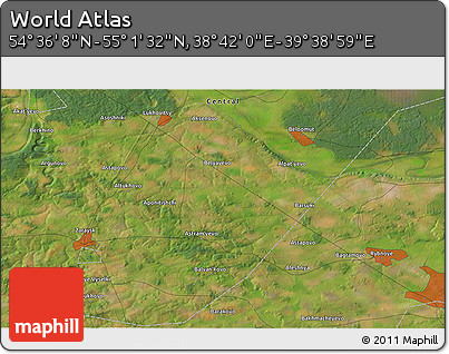 Satellite 3D Map of the Area around 54° 48' 50" N, 39° 10' 29" E