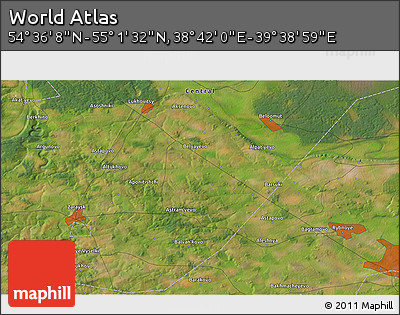 Satellite 3D Map of the Area around 54° 48' 50" N, 39° 10' 29" E