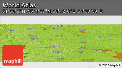 Physical Panoramic Map of the Area around 54° 48' 50" N, 39° 10' 29" E