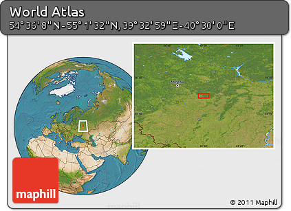 Satellite Location Map of the Area around 54° 48' 50" N, 40° 1' 29" E