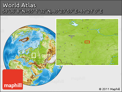 Physical Location Map of the Area around 54° 48' 50" N, 40° 52' 30" E