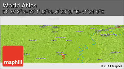 Physical Panoramic Map of the Area around 54° 48' 50" N, 40° 52' 30" E