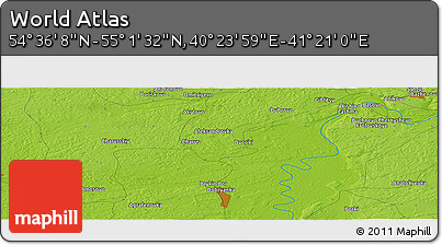 Physical Panoramic Map of the Area around 54° 48' 50" N, 40° 52' 30" E