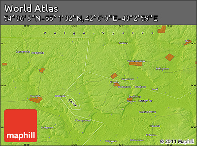 Physical Map of the Area around 54° 48' 50" N, 42° 34' 30" E
