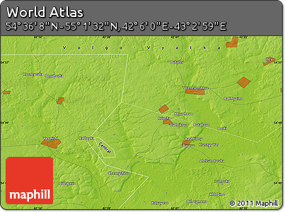 Physical Map of the Area around 54° 48' 50" N, 42° 34' 30" E
