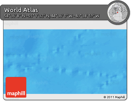 Physical 3D Map of the Area around 54° 48' 50" N, 44° 7' 30" W