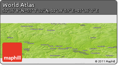 Physical Panoramic Map of the Area around 54° 48' 50" N, 45° 7' 30" E