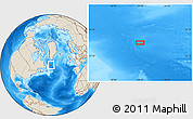 Shaded Relief Location Map of the area around 54° 48' 50" N, 46° 40' 29" W