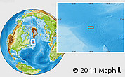 Physical Location Map of the area around 54° 48' 50" N, 49° 13' 30" W