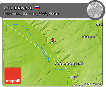 Physical 3D Map of Urmanayevo