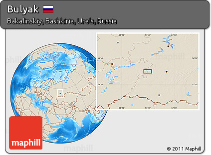 Shaded Relief Location Map of Bulyak