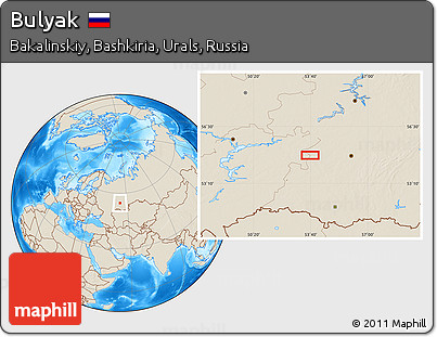 Shaded Relief Location Map of Bulyak