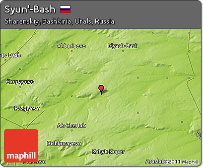 Physical 3D Map of Syun'-Bash