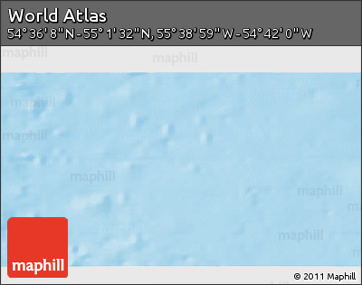Physical 3D Map of the Area around 54° 48' 50" N, 55° 10' 29" W