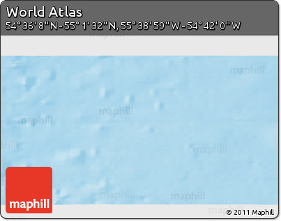 Physical 3D Map of the Area around 54° 48' 50" N, 55° 10' 29" W