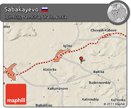 Shaded Relief 3D Map of Sabakayevo
