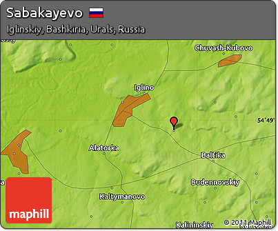 Physical Map of Sabakayevo