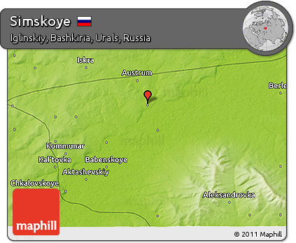 Physical 3D Map of Simskoye
