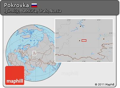 Gray Location Map of Pokrovka