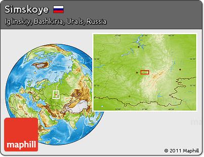 Physical Location Map of Simskoye