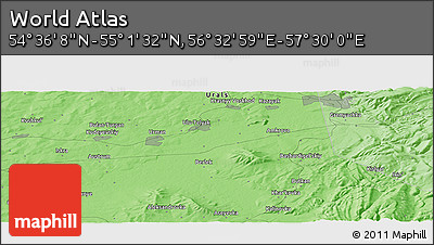 Political Panoramic Map of the Area around 54° 48' 50" N, 57° 1' 29" E