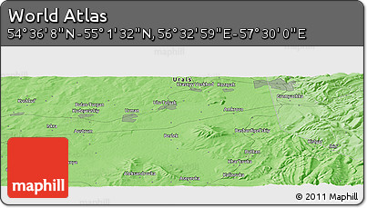 Political Panoramic Map of the Area around 54° 48' 50" N, 57° 1' 29" E