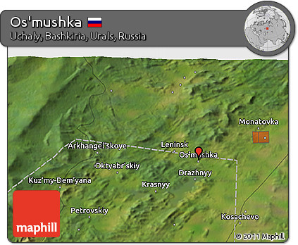 Satellite 3D Map of Os'mushka