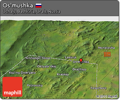 Satellite 3D Map of Os'mushka