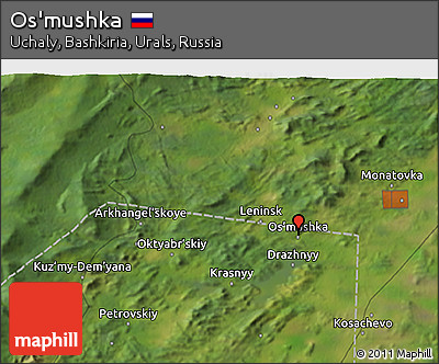 Satellite 3D Map of Os'mushka