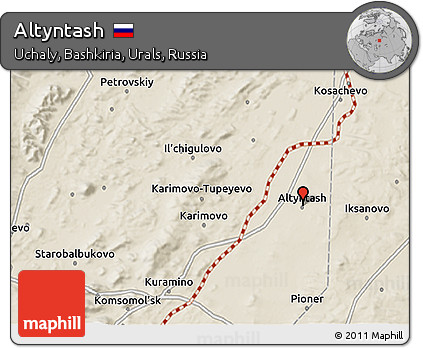 Shaded Relief 3D Map of Altyntash