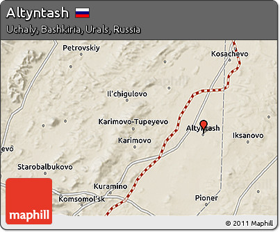 Shaded Relief 3D Map of Altyntash