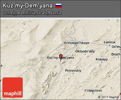 Shaded Relief 3D Map of Kuz'my-Dem'yana