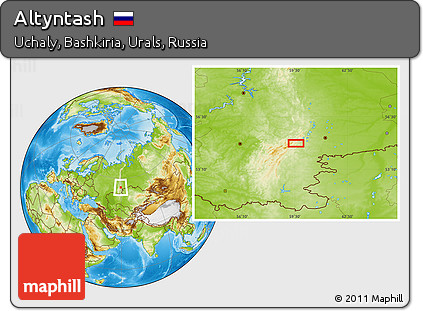 Physical Location Map of Altyntash