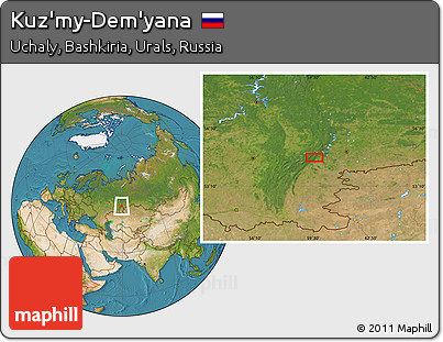 Satellite Location Map of Kuz'my-Dem'yana