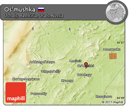 Physical Map of Os'mushka