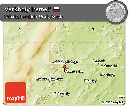 Physical Map of Verkhniy Iremel'